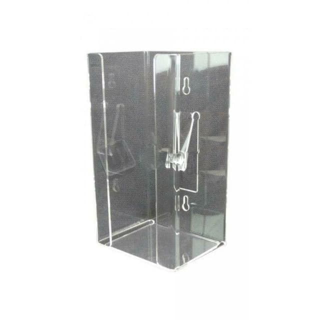 Plasdent Vertical Tissue Box Dispenser, Wall Mount, Clear Acrylic, Fits Boxes up to 4 3/4" W x 9" L x 3 1/2" H - Plasdent Vertical Tissue Box Dispenser, Wall Mount, For Tissue Boxes Measuring - Image 1