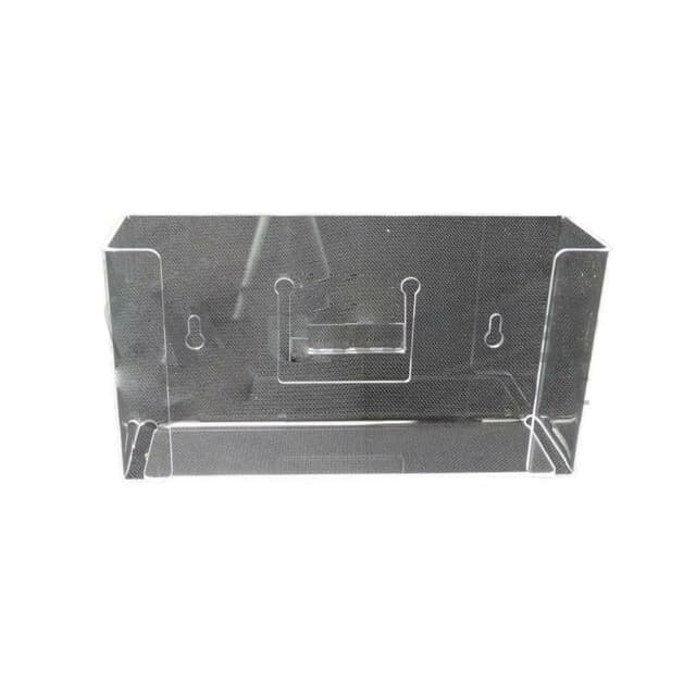 Plasdent Horizontal Tissue Box Dispenser, Wall Mount, Clear Acrylic, for Tissue Boxes up to 4 3/4" W x 9" L x 3 1/2" H - Plasdent Horizontal Tissue Box Dispenser, Wall Mount, For Tissue Boxes - Image 1