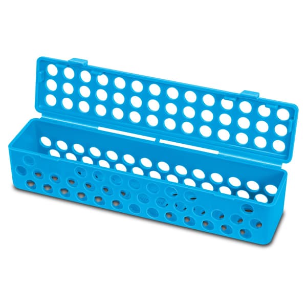 Plasdent Instrument Steri Container, Neon Blue, 8" x 1-3/4" x 1-3/4", Autoclavable, Single Container - Plasdent Instrument Steri Container 2 - Image 1