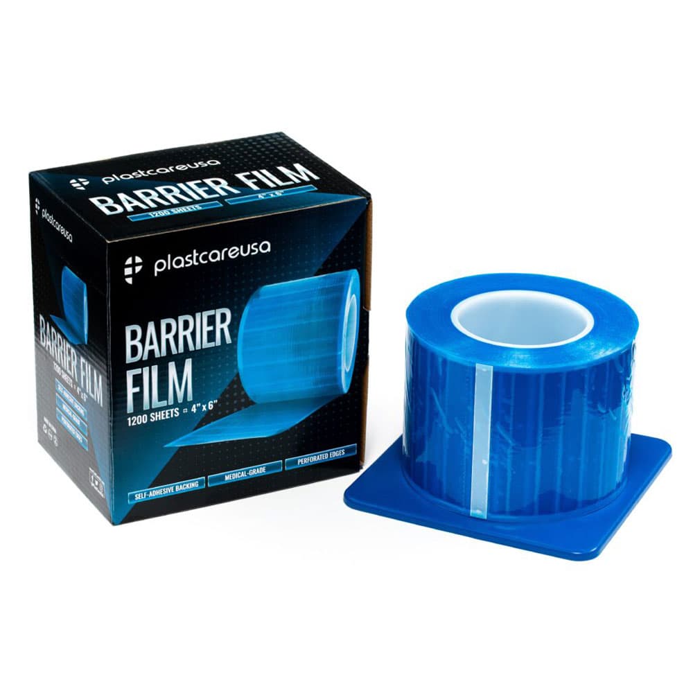 PlastCare USA 4" x 6" Barrier Film, Blue, 1200 Sheets/Roll - PlastCare USA 4" x 6" Barrier Film, Blue, 1200 Sheets/Roll - Image 1