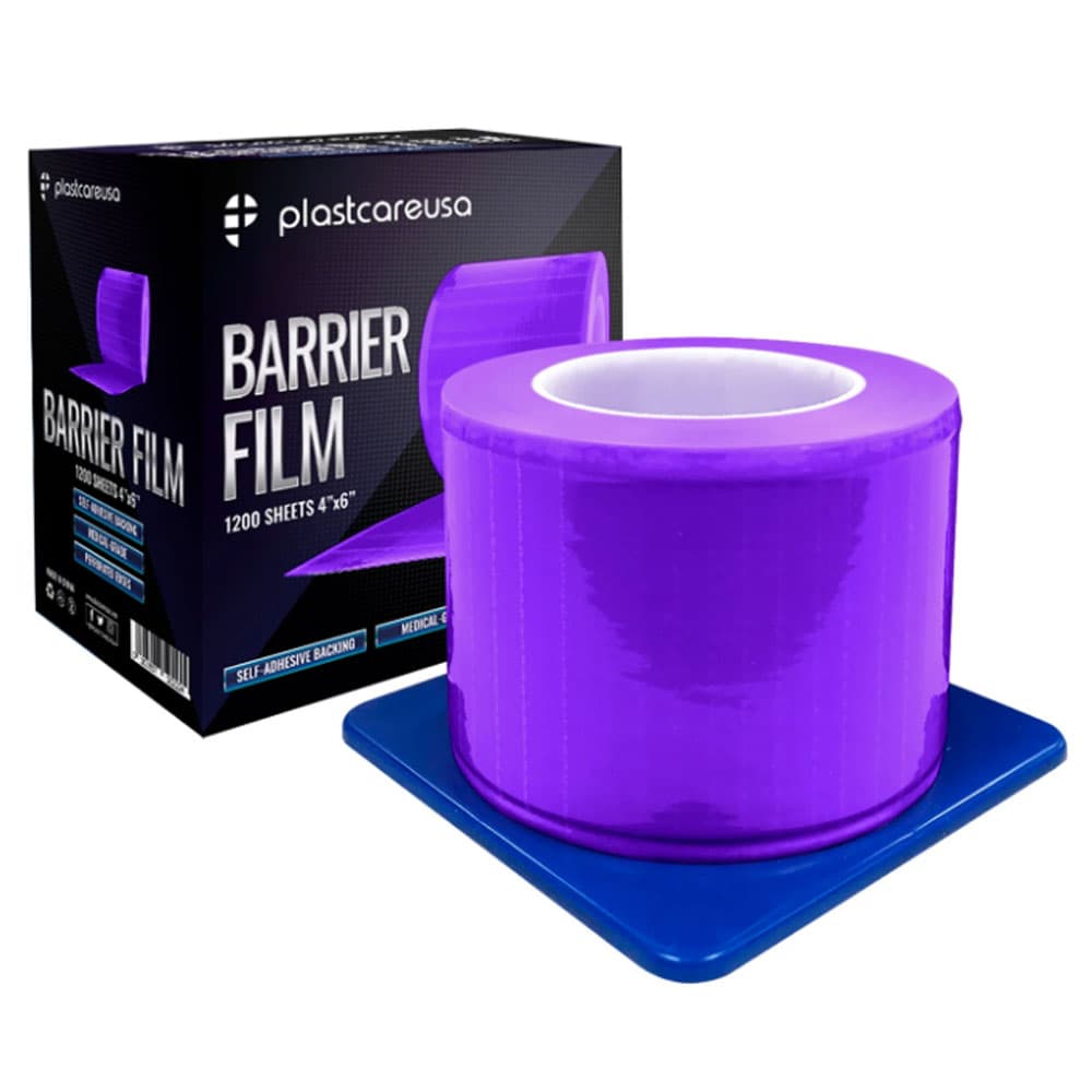 PlastCare USA 4" x 6" Barrier Film, Purple, 1200 Sheets/Roll - PlastCare USA 4" x 6" Barrier Film, Purple, 1200 Sheets/Roll - Image 1