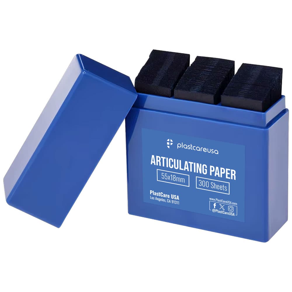 PlastCare USA 100-Micron Blue Articulating Paper, 55mm x 18mm, 300 Strips, Single Box - PlastCare USA 100-Micron Blue Articulating Paper, 55mm x 18mm, 300 Strips, Single Box - Image 1