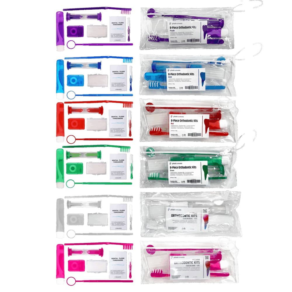 PlastCare USA 8-Piece Orthodontic Patient Kit, Assorted Colors, 36/Box - PlastCare USA 8-Piece Orthodontic Patient Kit, Assorted Colors, 36/Box. Includes - Image 1