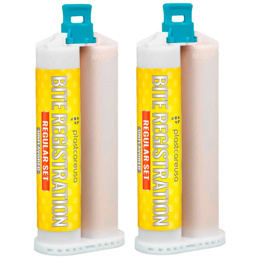 PlastCare USA Regular Set Bite Registration Material, Unflavored, 2 x 50ml Cartridges - PlastCare USA Regular Set Bite Registration Material, Unflavored, 2 - 50ml Cartridges - Image 1