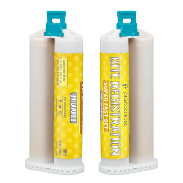 PlastCare USA Super Fast Set Bite Registration Material, Unflavored, 2 x 50ml Cartridges - PlastCare USA Super Fast Set Bite Registration Material, Unflavored, 2 - 50ml Cartridges - Image 1
