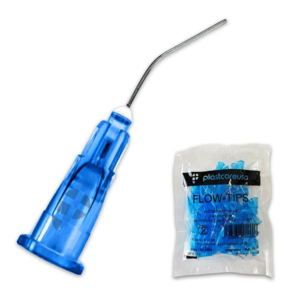PlastCare USA Pre-Bent Needle Applicator Tips, 23 Gauge, Blue, 100/Pk - PlastCare USA Pre-Bent Needle Applicator Tips, 23 Gauge, Blue, 100/Pk - Image 1
