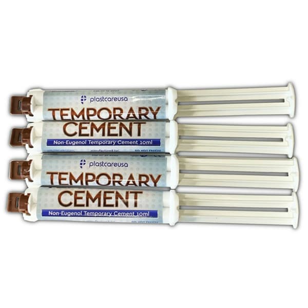PlastCare USA Temporary Cement, Eugenol-free, Lemon, 4 x 10 g Syringes - PlastCare USA Temporary Cement, Eugenol-free, Lemon, 4 - 10 Gram Syringes - Image 1