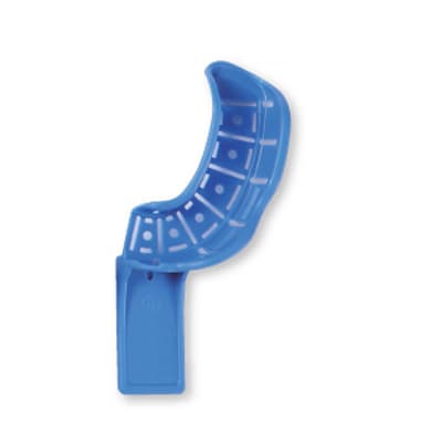 Premium Plus #7 Quadrant Upper Left/Lower Right Perforated Disposable Impression Trays with Rim Lock, Blue, 100/Box - Premium Plus #7 Quadrant Upper Left/Lower Right Perforated disposable - Image 1