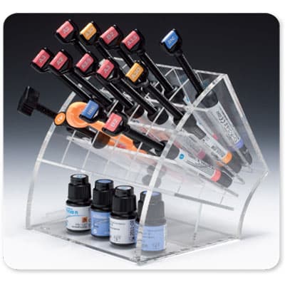 Premium Plus Acrylic Composite Dispenser, Holds 20 Composite Syringes, Clear Acrylic - Premium Plus Acrylic Composite Dispenser for storage 20 composite syringes - Image 1