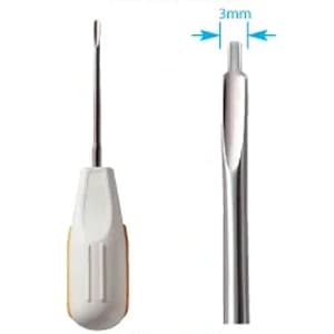 Premium Plus #DE3 Root Elevator, Luxating Periotome Type, 3 mm Double Edge, Stainless Steel with Autoclavable Plastic Handle, 1/Pk - Premium Plus # DE3 Root Elevator - Luxating Periotome Type - 1/Pk. Stainless - Image 1