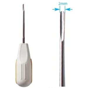 Premium Plus #2S Root Elevator, Luxating Periotome Type, 2 mm Straight Blade, Stainless Steel, Autoclavable Plastic Handle, 1/Pk - Premium Plus # 2S Root Elevator - Luxating Periotome Type - 1/Pk. Stainless - Image 1