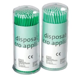 Premium Plus Fine Tip Micro Applicator Brushes, Green, 2.0mm Tip, 4" Handle, 2000/Bx (5 Tubes of 400) - Premium Plus Fine Tip Micro Applicator Brushes - Green. Tube pack bulk 5 tubes - Image 1