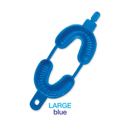 Premium Plus Large Hinged Dual Arch Fluoride Tray, Blue Foam, 50/Pk - Premium Plus Large hinged dual arch fluoride tray 50/pk. Blue foam. Extremely - Image 1