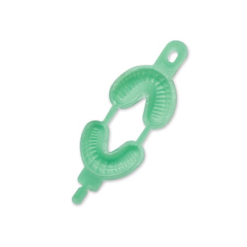 Premium Plus Small Hinged Dual Arch Fluoride Trays, Green Foam, 50/Pk - Premium Plus Small hinged dual arch fluoride tray 50/pk. Green foam. Extremely - Image 1