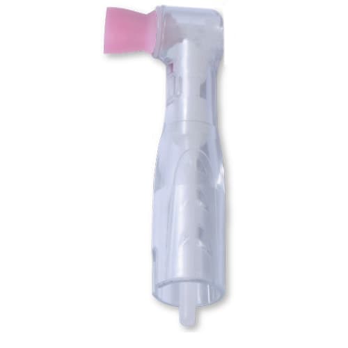Premium Plus Clear Body Disposable Prophy Angle with Soft Short Pink Cup, 100/Pk - Premium Plus Clear Body Prophy Angle with SOFT SHORT Pink Color Cup, 100/Pk - Image 1