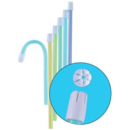 Premium Plus Saliva Ejectors, Assorted Colors with White Tip, Bendable, Latex-Free, 500/Pk - Premium Plus Saliva Ejectors 500/pk - Assorted Colors w/ White Tip. Bendable - Image 1