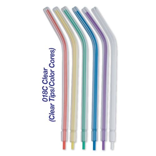 Premium Plus Disposable Air-Water Syringe Tips, Clear with Assorted Color Cores, 250/Bag - Premium Plus Disposable Air-Water Syringe Tips, Clear with assorted color - Image 1