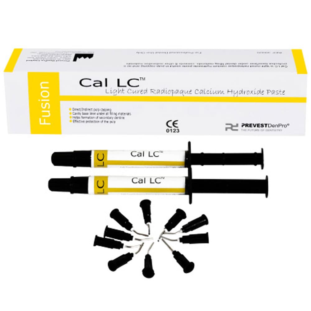 Cal LC Light-cure Radiopaque Calcium Hydroxide Paste Intro Pack, 2 x 2 Gm Syringe & 10 Tips - Cal LC Light-cure Radiopaque Calcium Hydroxide Paste Intro Pack, 2 x 2 Gm Syringe & 10 x Tips - Image 1