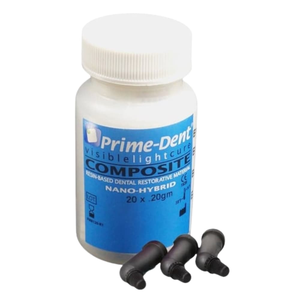 Prime-Dent Light-Cure Nano Hybrid Composite, Shade BW, 0.2g Compules, 20/Pk - Prime-Dent Light-Cure Nano Hybrid Composite, Shade BW, 0.2gm Compules, 20/Pk - Image 1