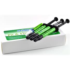 Prime-Dent Pit and Fissure Sealant Syringe Kit, Opaque, Fluoride-Containing, 3 x 1.5g Syringes, 1.2mL Etchant, 15 Tips - Prime-Dent Pit and Fissure Sealant Syringe Kit - Opaque. Contains fluoride - Image 1
