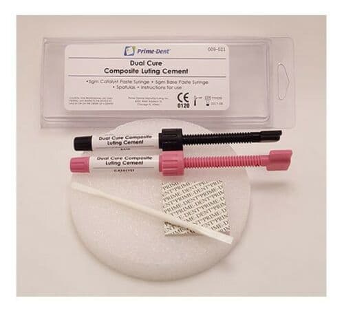 Prime-Dent Dual Cure Composite Luting Cement Syringe Kit, 5g Base + 5g Catalyst, 01KEZKNSKPRV2DVFKZ6934XK67 - Prime-Dent Dual Cure Composite Luting Cement Syringe Kit. Includes: - Image 1