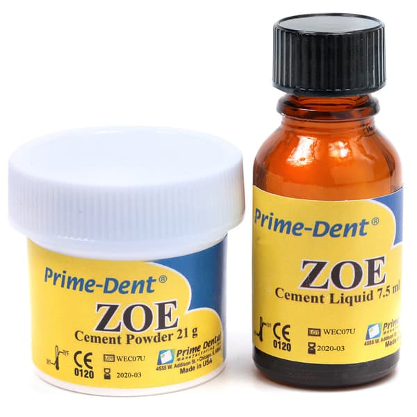Prime-Dent Zinc Oxide Eugenol Cement Kit, 1/Pk (21g Powder, 7.5ml Liquid, Accessories & Instructions) - Prime-Dent Zinc Oxide Eugenol Cement Kit, 1/Pk. Includes: - Image 1