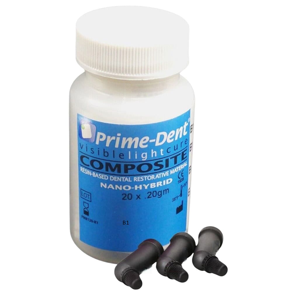 Prime-Dent Nano-Hybrid Light-Cure VLC Composite, Shade B1, 0.2g Compules, 20/Pk - Prime-Dent Nano-Hybrid Light-Cure VLC Composite, Shade B1, 0.2gm Compules, 20/Pk - Image 1