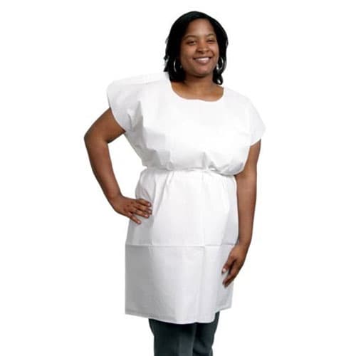 ProAdvantage Exam Gown, 3-Ply Tissue, 30" x 42", White, Knee-Length, 50/Cs - ProAdvantage Exam Gown, 3-Ply Tissue, 30" x 42", White, 50/Cs, Knee-Length - Image 1
