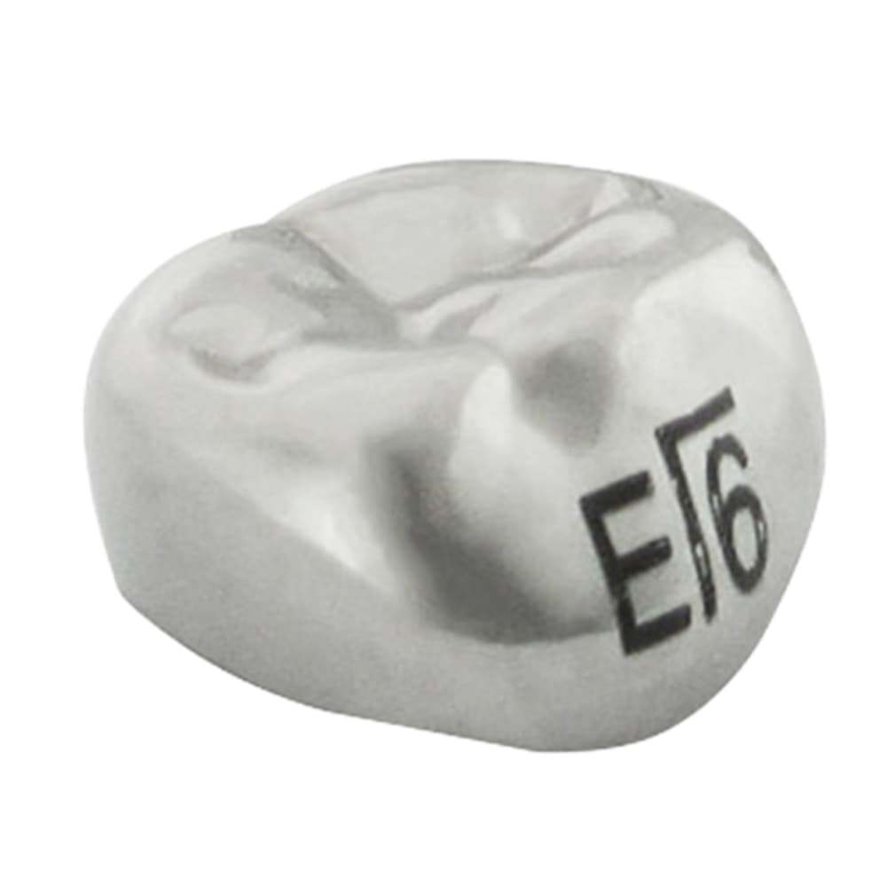 K2 Dental Stainless Steel Crown, 2nd Molar, Lower Left, Size 6, 5/Pk - K2 Dental Stainless Steel Crown, 2nd Molar, Lower Left, Size 6, 5/Pk - Image 1