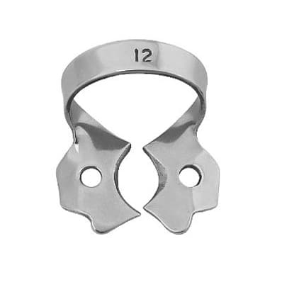 ProDent USA Rubber Dam Clamp #12, Winged Smooth, Stainless Steel, for Lower Molars - ProDent USA Clamp #12 for Lower Molars, Winged Smooth. Stainless steel rubber - Image 1