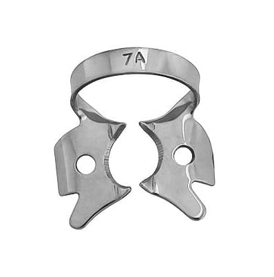 ProDent USA Rubber Dam Clamp #7A, Winged Smooth, Stainless Steel, for Large Lower Molars - ProDent USA Clamp #7A for Large Lower Molars, Winged Smooth. Stainless steel - Image 1