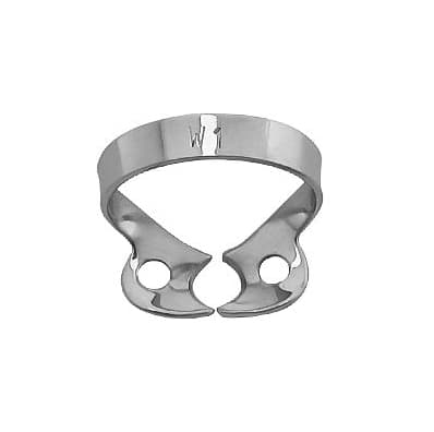 ProDent USA Rubber Dam Clamp #W1, Wingless, Smooth, Stainless Steel, for Upper & Lower Bicuspids - ProDent USA Clamp #W1 for Upper & Lower Bicuspids, Wingless, Smooth. Stainless - Image 1