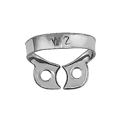 ProDent USA Rubber Dam Clamp #W2, Wingless, Bicuspids & Premolars, General Purpose Lower - ProDent USA Clamp #W2 Wingless Bicuspids & Premolars, General Purpose Lower - Image 1