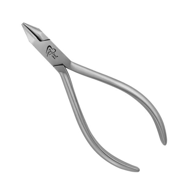 ProDent USA Bird Beak Pliers, Long Beak with One Full Round Side, for Wire (Round .020-.032, Rect .022 x .028) - ProDent USA Bird Beak pliers, long beak with one full round side, for wire - Image 1