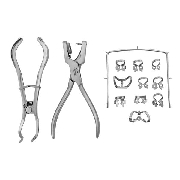 ProDent USA Rubber Dam Set with Forceps, Punch, Frame, and 10 Clamps - ProDent USA Rubber Dam Set. Includes: Forceps - Image 1
