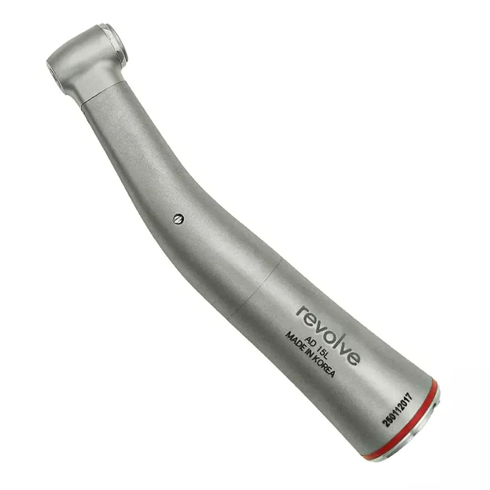 Revolve Contra Angle Electric Fiber Optic Handpiece, 1:5, Push Button, 4-Port Spray, Titanium Body, 1/Pk - Revolve Contra Angle Electric Fiber Optic Handpiece, 1:5, Push Button, 1/Pk - Image 1