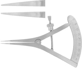 ProDent USA Castroviejo Dental Implant Short Caliper, Angled Tip - ProDent USA Castroviejo Dental Implant Short Caliper Angled Tip - Image 1