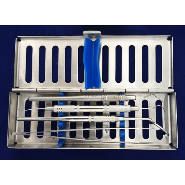 ProDent USA Exam Set with Sterilizing Cassette, Probe CP12, Explorer #5, Mouth Mirror, and College Pliers - ProDent USA Exam Set. Includes: - Image 1