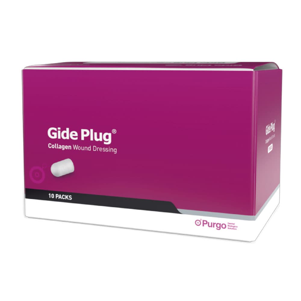 Gide Plug Absorbable Collagen Wound Dressing, Ø15mm x 20mm, 10/Pk - Gide Plug Absorbable Collagen Wound Dressing, Ã15mm x 20mm, 10/Pk - Image 1