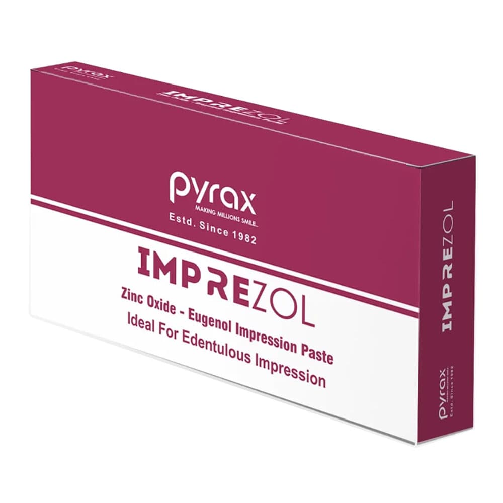 Pyrax Imprezol Zinc Oxide Eugenol Impression Paste Tube Kit, 1 x 125g Base, 1 x 85g Catalyst, with Mixing Pad - Imprezol Zinc Oxide Eugenol Impression Paste Tube Kit, 1 x 125g Base, 1 x 85g Catalyst. Includes - Image 1