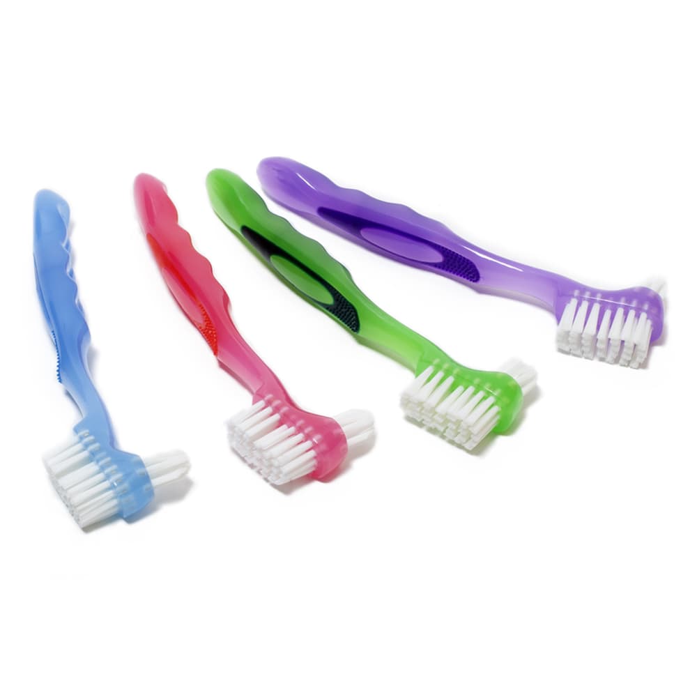 Quala Denture Brush, Dual Head, Assorted Colors, 120/Case - Quala Denture Brush, Dual Head, Assorted, 120/Case - Image 1