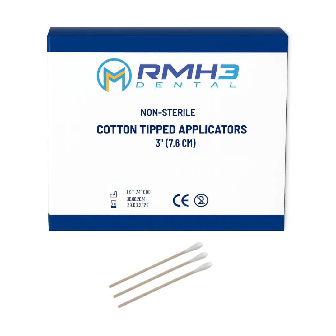 RMH3 Dental 3" Non-Sterile Cotton Tip Applicators, 1000/Box - RMH3 Dental 3" Non-Sterile Cotton Tip Applicators, 1000/Box - Image 1