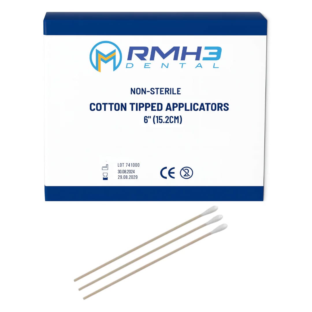 RMH3 Dental 6" Non-Sterile Cotton Tip Applicators, 1000/Box - RMH3 Dental 6" Non-Sterile Cotton Tip Applicators, 1000/Box - Image 1