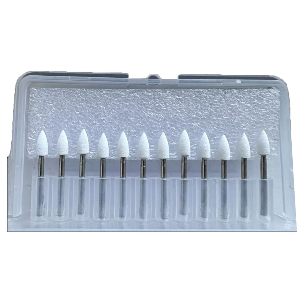 RMH3 Dental FG Aluminum Oxide White Finishing Stones, FL2, 12/Pk - RMH3 Dental FG Aluminum Oxide White Finishing Stones, FL2, 12/Pk - Image 1