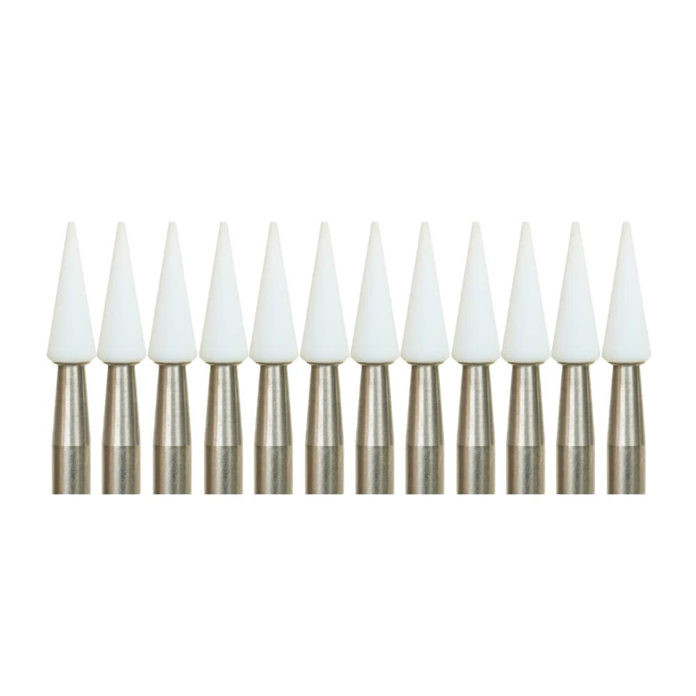 RMH3 Dental FG Aluminum Oxide White Ceramic Grinders, Pointed Cone, 12/Pk - RMH3 Dental FG Aluminum Oxide White Ceramic Grinders, Pointed Cone, 12/Pk - Image 1