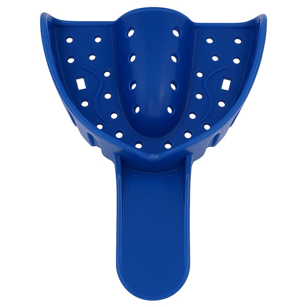 RMH3 Dental #1 Disposable Large Perforated Plastic Impression Tray, Upper Full-Arch, Dark Blue, 12/Pk - RMH3 Dental #1 Disposable Large Perforated Plastic Impression Tray, Upper Full-Arch, 12/Pk - Image 1