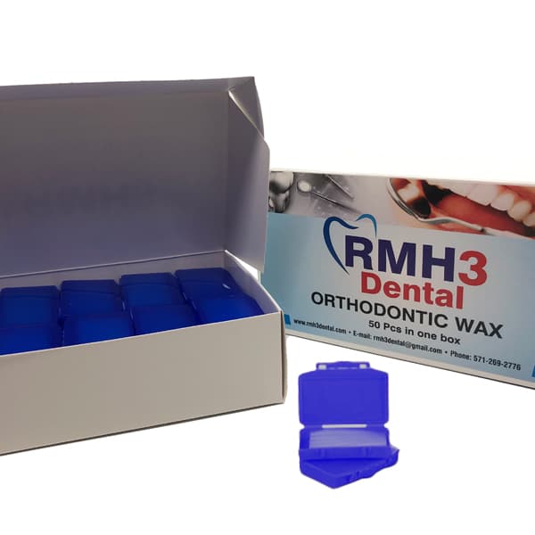 RMH3 Dental Orthodontic Wax, Mint Scented, 50 Strips per Box (5 Strips per Pack) - RMH3 Dental Orthodontic Wax Mint Scented 50 x 5 Stripes/Box - Image 1