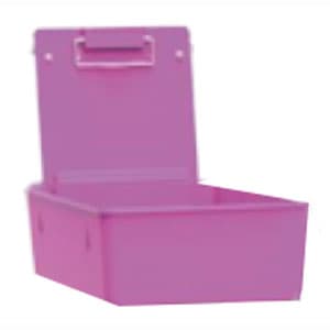 RMH3 Dental Lab Pan, Pink Plastic Pan with Metal Clip, 7.5" x 6" x 8.5", 12/Pk - RMH3 Dental Lab Pan - Pink Plastic Pan with Metal Clip, 7.5" x 6" x 8.5", 12/Pk - Image 1