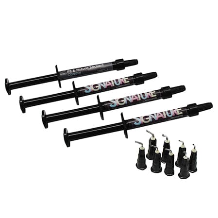 Signature Pit and Fissure Sealant Kit, Light-Cured Opaque, 4 x 1 g Syringes with Tips - Signature Pit and Fissure Sealant Kit: 4 - 1 gram Syringes of light-cured - Image 1