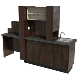Signature Essential Center Island Unit, 100"W x 20"D x 73"H, with X-Ray Column 24"W, Stainless Steel Sink, Power Strip, Assembled - Signature Essential Center Island Unit 100"W x 20"D x 73"H (x-ray column 24"W) - Image 1
